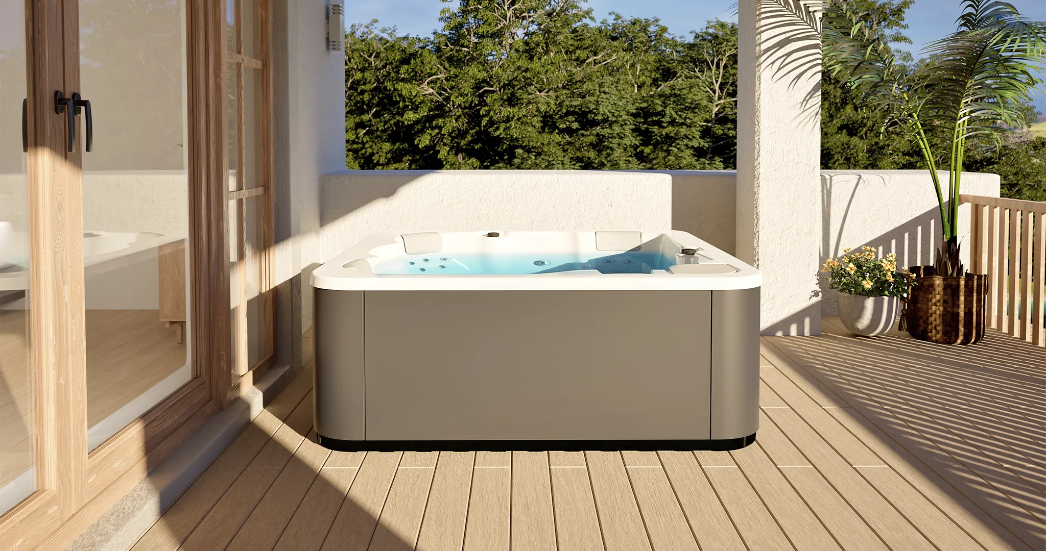 Hot tub for home wellness and stress relief